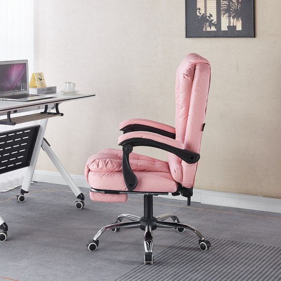 Крісло офісне з масажем та підставкою для ніг Bonro Бонро B-6071 рожеве (42412122) | Зображення 2
