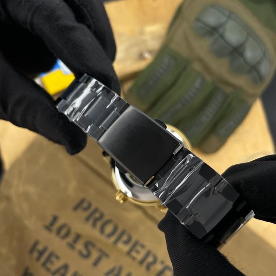 Класичний чоловічий годинник Awarder 022 Black-Gold Mechanic Metall Не Забуду Дім | Зображення 4