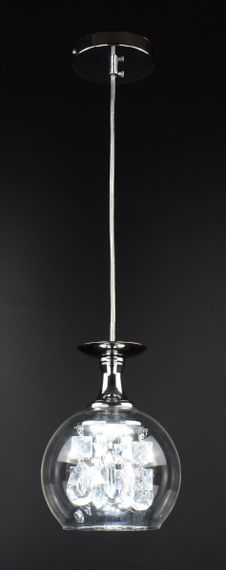 Люстра світлодіодна підвісна LED світильник для квартири на стелю лед 26998 Хром 30-150х14х14 см. | Зображення 3