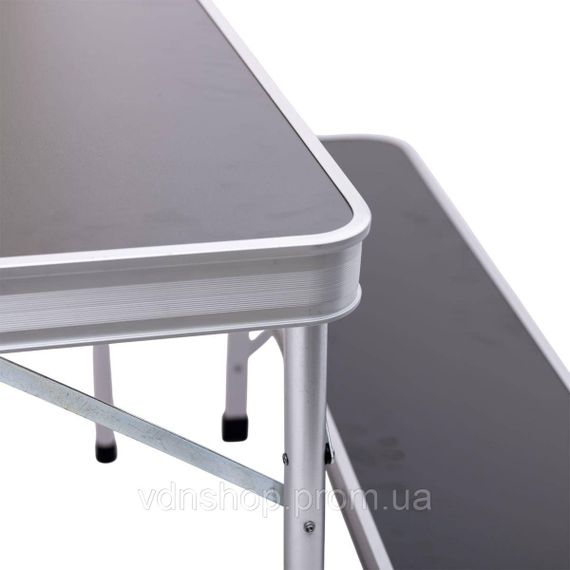 Комплект туристичний стіл + 2 лавки складні меблі Сірий Lugi JY-9060G | Зображення 5