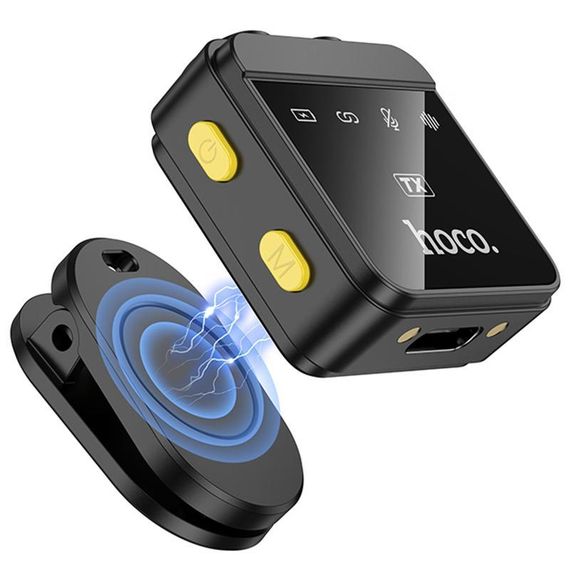 Петличний бездротовий мікрофон Hoco L17 Dual-mic magnetic (Lightning/Type-C) Black | Зображення 3