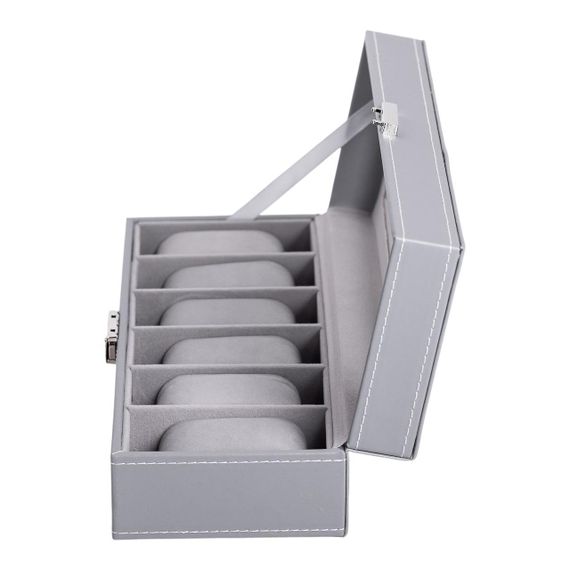 Скринька для наручного годинника 30×11×8 см з еко шкіри на 6 відсіків | Зображення 4