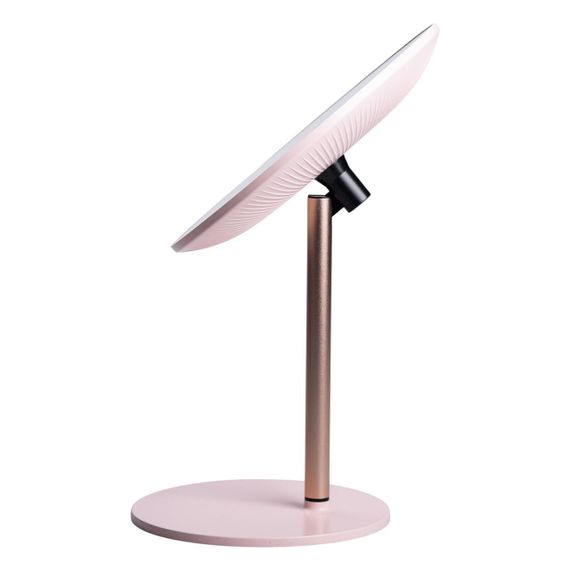 Дзеркало косметичне з підсвічуванням кругле настільне Ø21 см для макіяжу Рожеве HP-10-7AP | Зображення 2