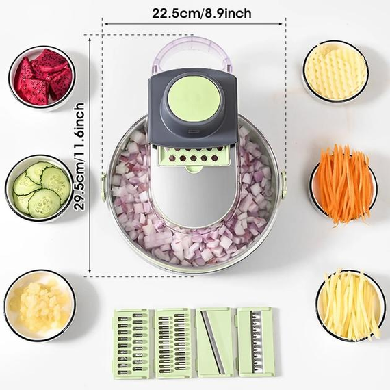 Овощерезка с контейнером Vegetable Cutter 9 в 1 | Зображення 3