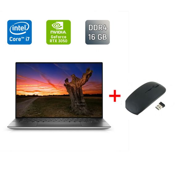 Ігровий ноутбук Б-клас Dell XPS 15 9510 / 15.6" (1920x1080) IPS / Intel Core i7-11800H (8 (16) ядер по 2.3 - 4.6 GHz) / 16 GB DDR4 / 512 GB SSD / nVidia GeForce RTX 3050, 4 GB GDDR6, 128-bit / WebCam / Windows 11 б/в + Подарунок Миша / USB