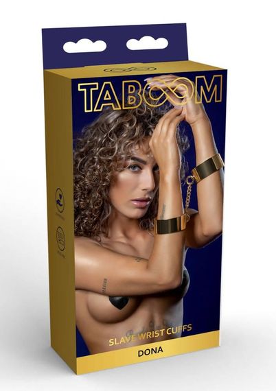 Наручники золотистые металлические Slave Wrist Cuffs TABOOM Sex Aura | Зображення 7