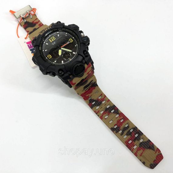 Годинник наручний чоловічий SKMEI 1155BAG RED CAMO, брендовий чоловічий годинник. Колір: червоний камуфляж | Зображення 2
