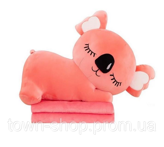 Детская мягкая игрушка "Коала" L1129(Pink) игрушка с пледом, размер 50 см