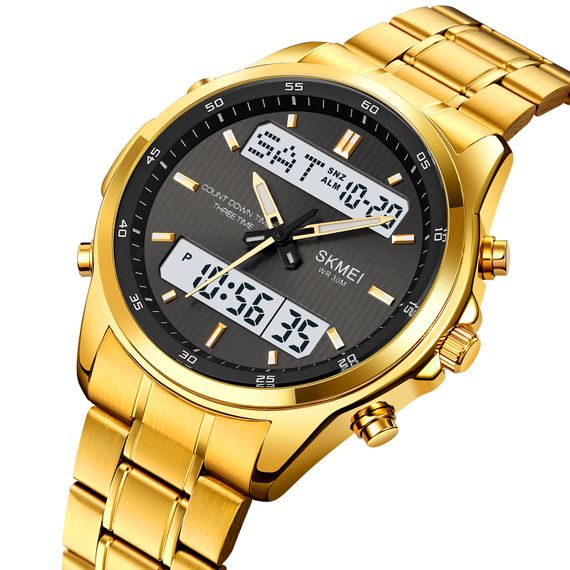 Чоловічий годинник Skmei 2049GDWT Gold-White | Зображення 1