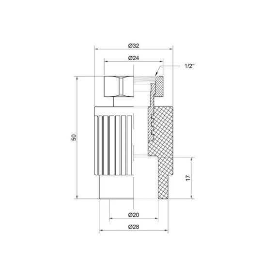 Муфта PPR Thermo Alliance з накидною гайкою 20х1/2" | Зображення 1