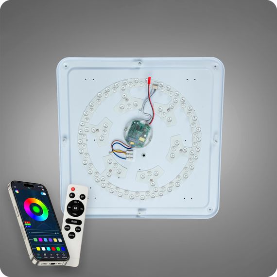Люстра світлодіодна 517 Dlight RGB з пультом і  колонкою 80Вт Білий (02164) | Зображення 9