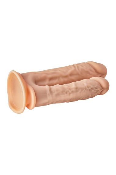 Фалоімітатор подвійний на присосці Dream ToysReal Love, термоактивний, бежевий Sex Aura | Зображення 4