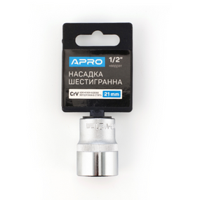 Насадка шестигранна 1/2" 21мм CrV APRO