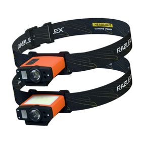 Фонарь налобный Rablex RB975 — подвійний, з функцією PowerBank, 800 люмен, сенсор, Type‑C, карабін