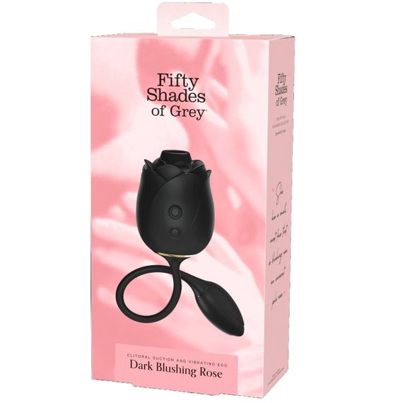 Стимулятор клітора з ефектом всмоктування та вібруючим яйцем Fifty Shades of Grey у вигляді троянди, чорний sexstyle | Зображення 1