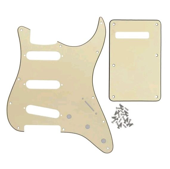 Пікгард SSS і бекплейт бежевий для електогітари Fender Stratocaster під Америка