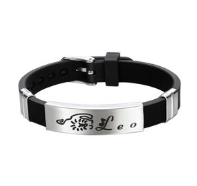 Силіконовий браслет Primo Zodiac - Leo (Лев) - Black