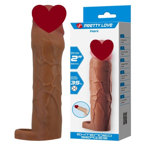 Удлиняющая насадка презерватив Pretty Love - Hani 2" Brown, BI-026255-1 sexstyle