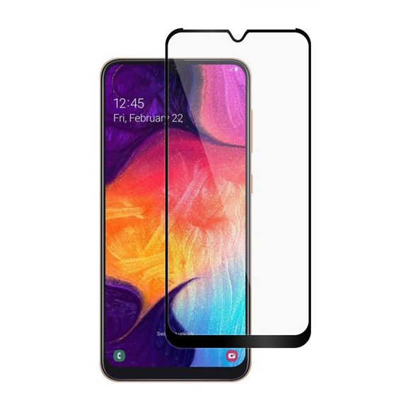 Захисне скло 3D для Samsung Galaxy A10s (A107) чорне (повна проклейка на весь екран)