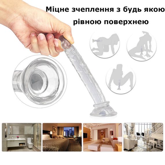 Реалистичный фаллоимитатор WeLove FlexiGrip Clear с присоской 12 см | Зображення 5
