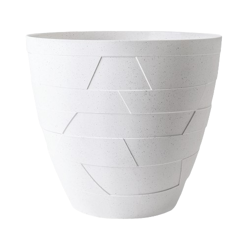 Вазон Керамо зі вставкою 24,5*22см біла троянда бетон Алеана | Зображення 1