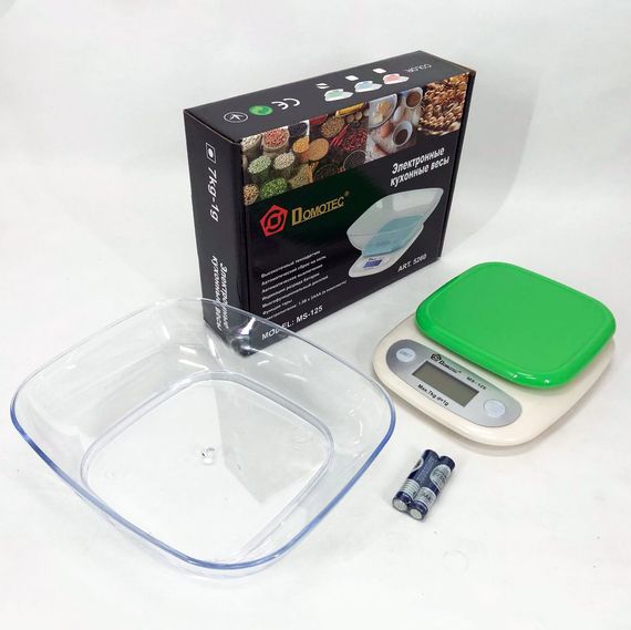 Весы кухонные DOMOTEC MS-125 Plastic, точные кухонные весы, весы для взвешивания продуктов. YD-316 Цвет: зеленый | Зображення 8