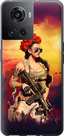 Чехол на OnePlus Ace Украинка с оружием "5316u-2953-17620"