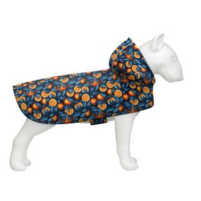 Дощовик-накидка з капюшоном для собак WAUDOG Clothes, малюнок "Апельсини", XS, А 26-29 см, B 32-41 см, С 21-26