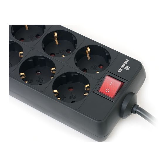 Мережевий фільтр живлення REAL-EL RS-8 Protect 5m, black (EL122300024) | Зображення 2