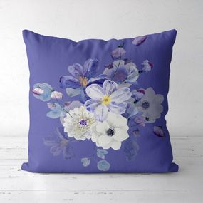 Подушка декоративная Soft Белые и сиреневые цветы 45x45 см (45PST_23M056)