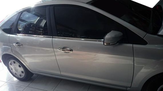 Накладки на ручки (4 шт., нерж.) OmsaLine - Італійська нержавійка для Ford Focus II 2008-2011 рр | Зображення 1