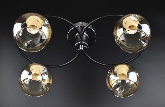 Люстра стельова на 4 лампочки 26183 Чорний 20х36х47 см. | Зображення 1