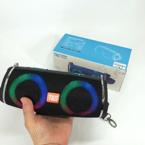 Портативная блютуз колонка светящаяся led TG642, Блютуз колонка светодиодная с ремешком UF-10 | Зображення 3
