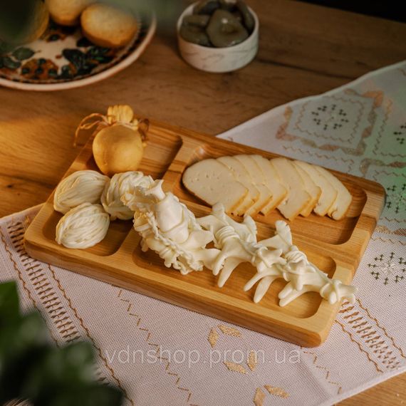 Дошка для подачі дерев'яна 35×25 см прямокутна на 3 секції T32W250 | Зображення 3