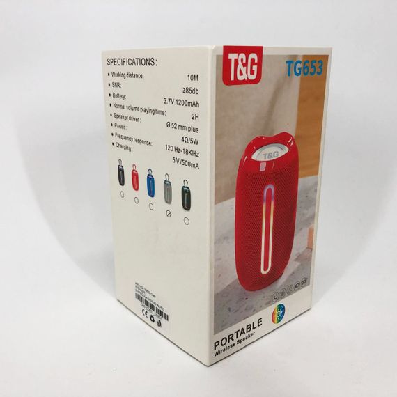 Портативна Bluetooth-колонка TG653 USB з ремінцем, гучна колонка для вечірки. Колір: сірий | Зображення 8
