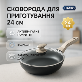 Універсальна сковорідка для готування Magio MG-1166 24 см, Зручна сковорода для дому PK-73