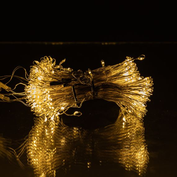 Новорічна гірлянда кімнатна штора роса Хвойна лапа 3х3 м 600 LED Жовте світло D600LED3MY | Зображення 6