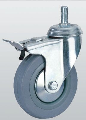 Апаратне колесо поворотне з отвором, гальмом і резбой 3009-S-075-P