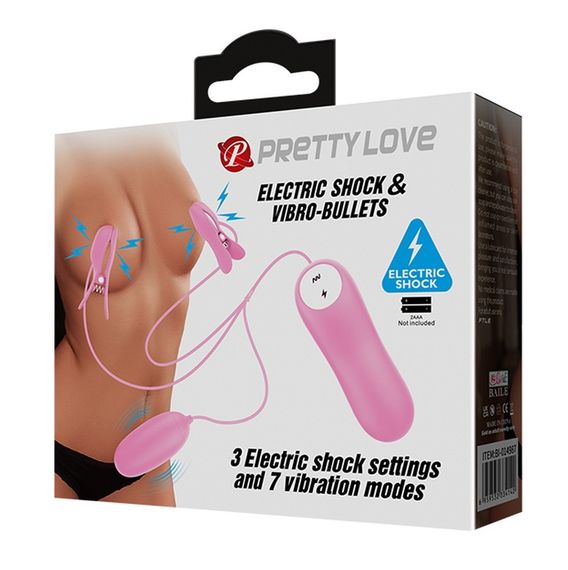 Віброяйце та затискачі для сосків, з електростимуляцією Pretty Love - Electric Shock & Vibro-bullets, BI-014987 sexstyle | Зображення 7