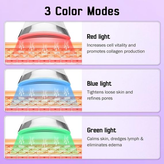 Масажер для обличчя та шиї з мікрострумами та прогрівом 45 °C, електричний ліфтинг-апарат для підтягування шкіри, антив | Зображення 4