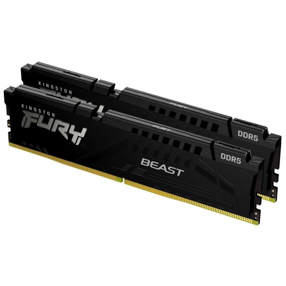 Модуль пам'яті для комп'ютера DDR5 64GB (2x32GB) 5600 MHz Beast EXPO Black Kingston Fury (ex.HyperX) (KF556C40BB2K2-64) | Зображення 1