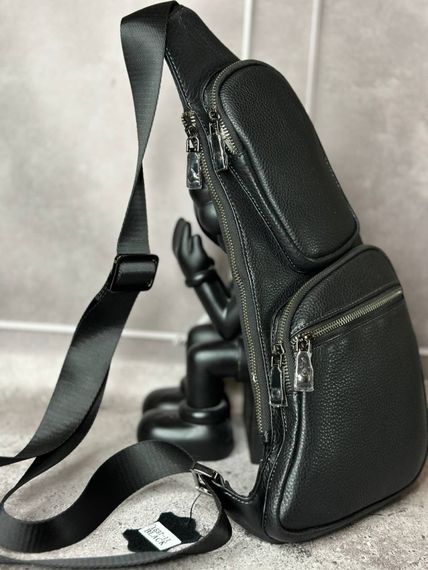 Сумка чорна шкіряна модель 14 s118 | Зображення 1