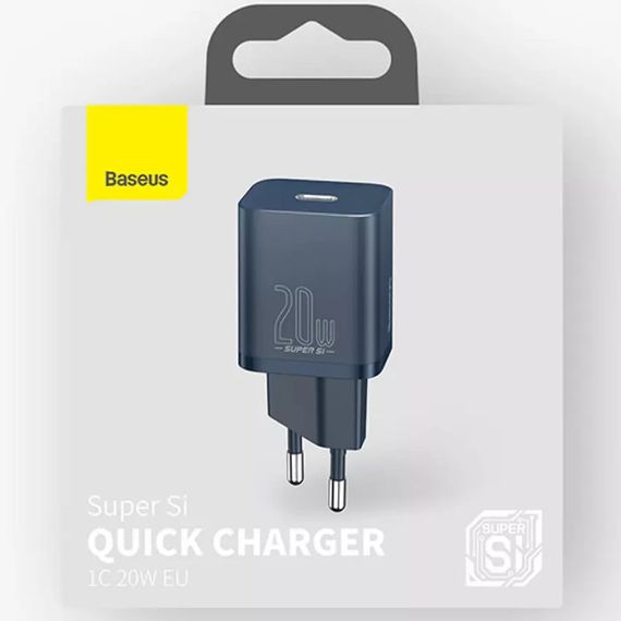 МЗП Baseus Super Si Quick Charger 20W (1USB-C) (CCSUP-B) Синій | Зображення 2