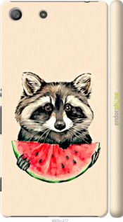 Чохол на Sony Xperia M5 E5633 Єнотик з кавуном "4605m-217-2448"