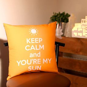 Подушка габардинова з принтом Keep calm and you`re my sun 30x30 см (3P_15L011)