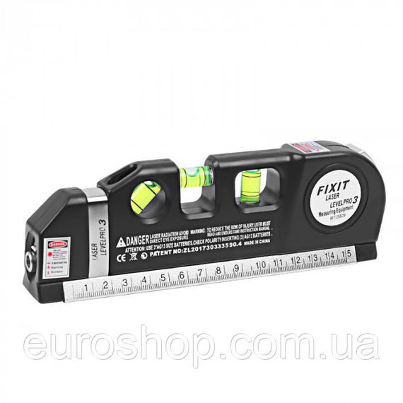 Лазерный уровень со встроенной рулеткой FIXIT Laser Level PRO 3 , рулетка линейка 4 в 1