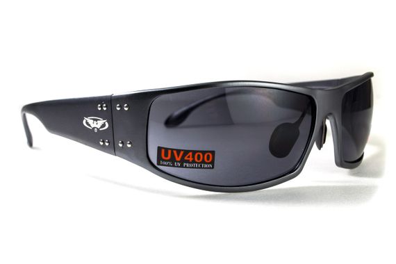 Окуляри захисні Global Vision Bad-Ass-2 GunMetal (gray), сірі в темній металевій оправі | Зображення 9