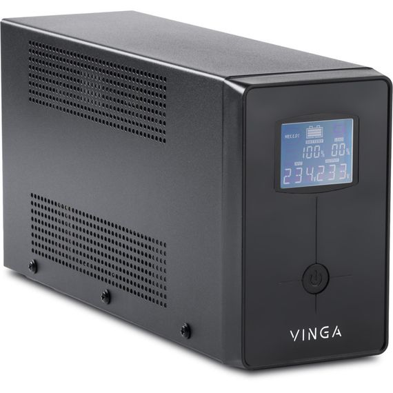 Пристрій безперебійного живлення Vinga LCD 1200VA metal case (VPC-1200M) | Зображення 1