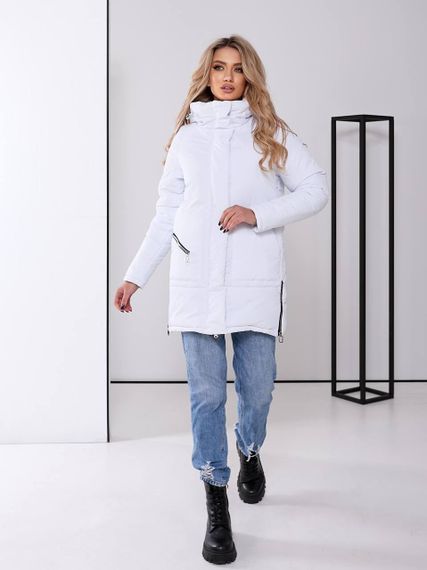 Жіноча зимова куртка з капюшоном, арт. 509, білий | Зображення 2