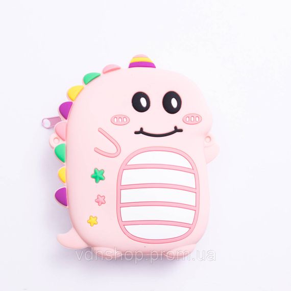 Детская силиконовая сумка Динозавр 12×11×3 (см) через плечо Розовый HP-55-4P | Зображення 1